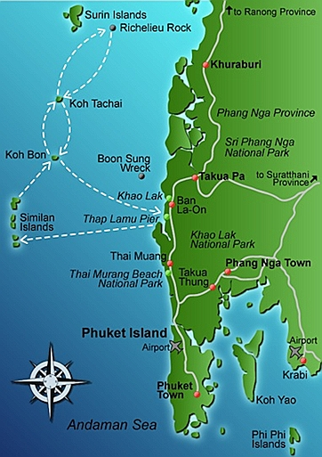 Similan islands map